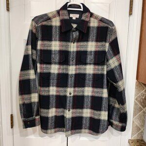 J. Crew (Wallace and Barnes) Wool Shirt Jacket - XL - Blue and White Plaid